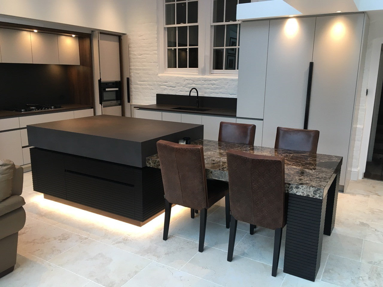 Long Kitchen Edge Pulls in Dark Bronze