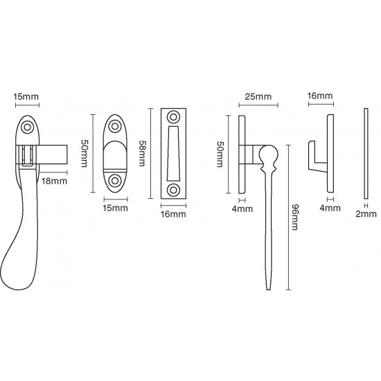 Croft 1798 Spoon End Casement Fastener