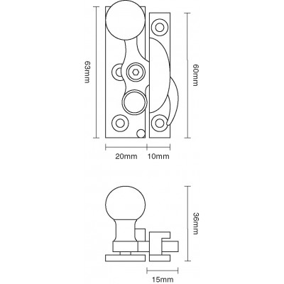 Croft 3466L Lockable Bulb End Claw Sash Window Fastener