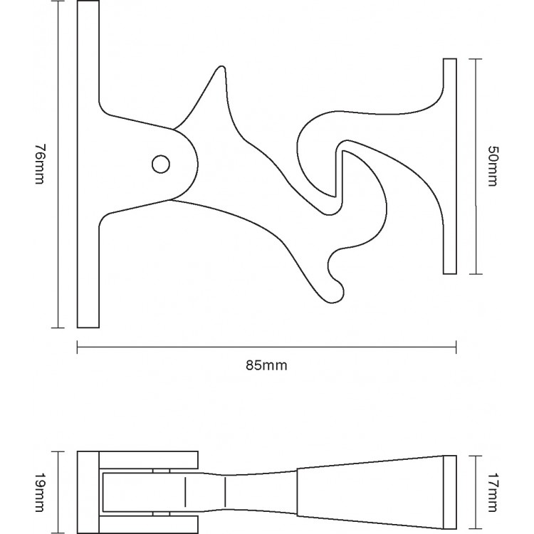 Croft Hardware 4535 Gravity Door Holder Brass Chrome Satin