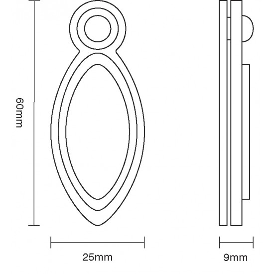 Croft 4567 60 x 25mm Cliveden Escutcheon 