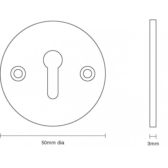 Croft 4571 50mm Standard Profile Escutcheon 