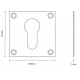 Croft 4577 50 x 50mm Square Escutcheon Euro Profile