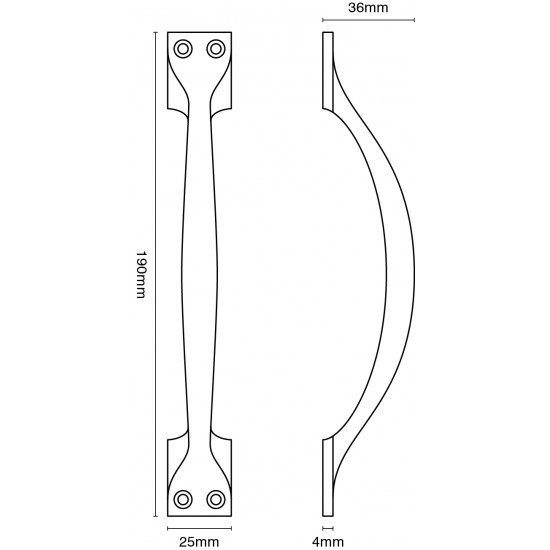 Croft 5201 Plain 190mm Cabinet Handle