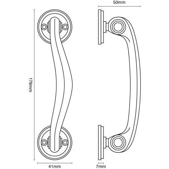 Croft 5204 Grace 178mm Cabinet Handle with Roses