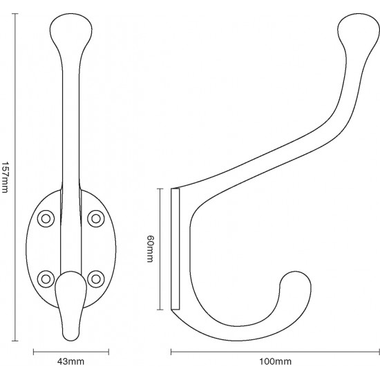 Croft 6393 Large Hat & Coat Hook