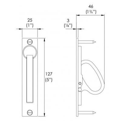 Medium Pocket Door Edge Pull 