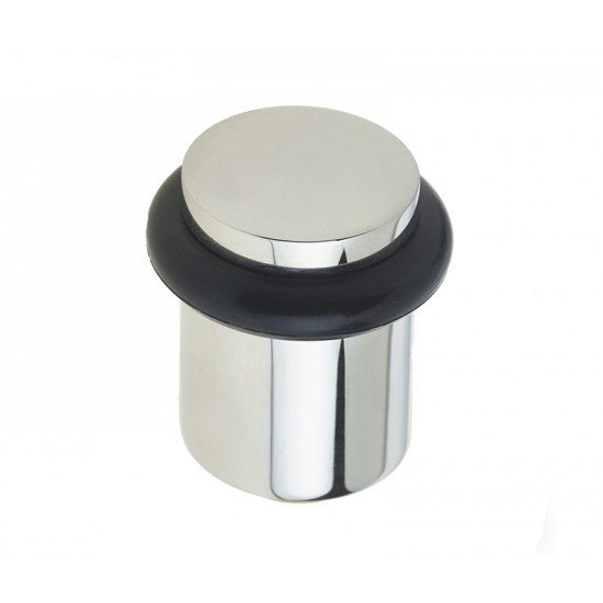 Polished Nickel Floor Mounted Round Doorstop