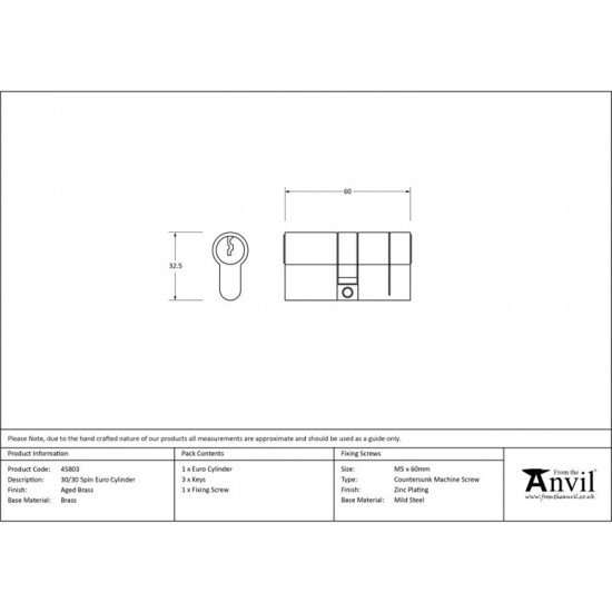 From the Anvil 5pin Euro Cylinder in Satin Chrome - Keyed Alike