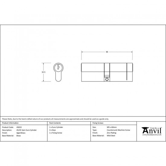 From the Anvil 5pin Euro Cylinder in Satin Chrome - Keyed Alike