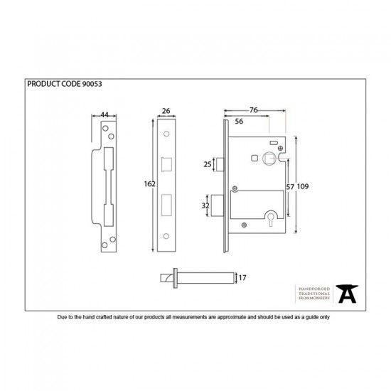 From the Anvil 3" 5 Lever Heavy Duty BS Sash Lock - Keyed Alike