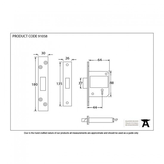 From the Anvil 2½" BS 5 Lever Deadlock