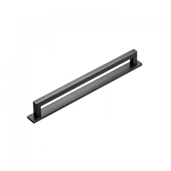 Slim Square Bar Cabinet Pull on a Backplate