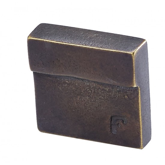 Element Flat Knob in Aged Bronze