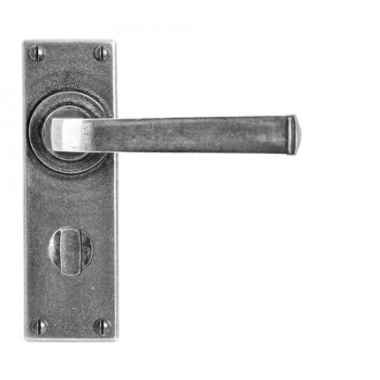 Finesse Design Allendale Range Bathroom Door Handle on a Backplate Set in Pewter