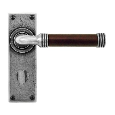 Finesse Design Jarrow Range Bathroom Door Handle on a Back Plate in Pewter