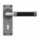 Finesse Design Jarrow Range Lock Door Handle on a Back Plate in Pewter