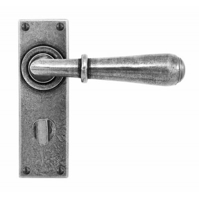 Finesse Design Fenwick Range Bathroom Door Handle on a Back Plate in Pewter