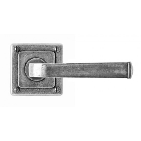 Finesse Design Allendale Range Latch Door Handle on a Square Rose in Pewter