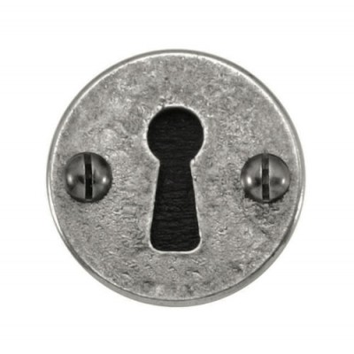 Finesse Design Round Keyhole Escutcheon in Pewter