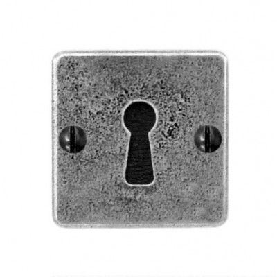 Finesse Design Square Keyhole Escutcheon (Jesmond) in Pewter