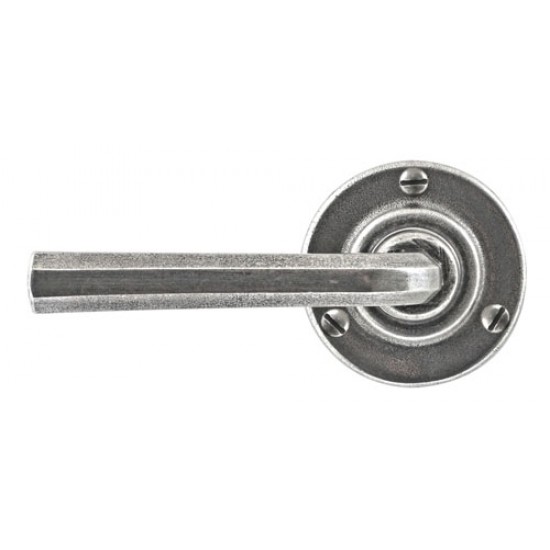 Finesse Design Tunstall Range Latch Door Handle on a Rose in Pewter